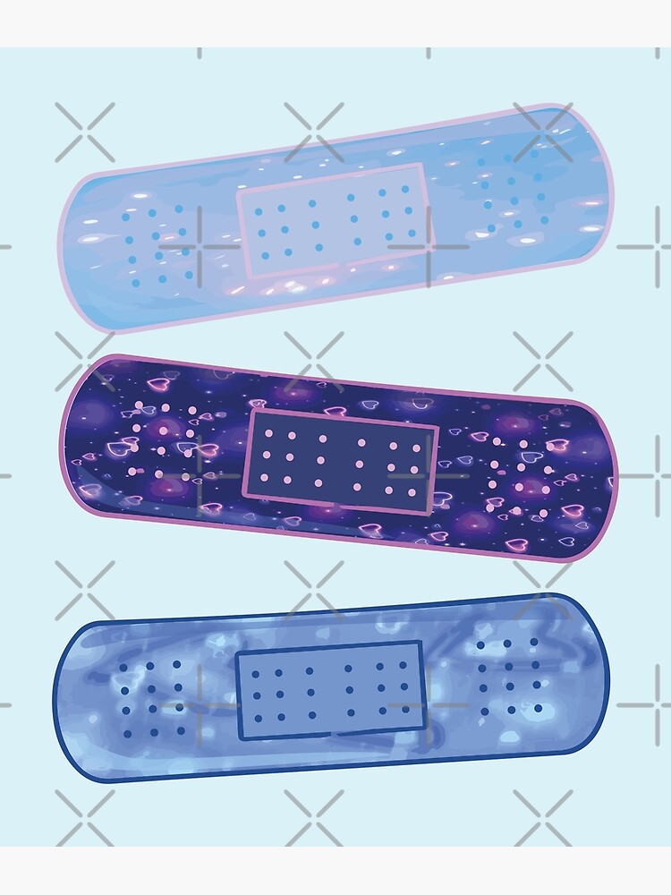 "Aesthetics y2k blue bandages cute nose bandage adorable kawaii pastel