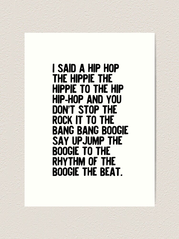 Rappers Delight Sugar Hill Gang Lyric Art Music Art Print By