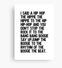Rappers Delight - Sugar Hill Gang Lyric Art Music Canvas Print