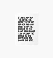 Rappers Delight - Sugar Hill Gang Lyric Art Music Art Board