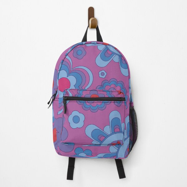 Item preview, Retro Flower Pattern Blue and Purple Flower Print Hippie Chic designed and sold by Teez-Me.