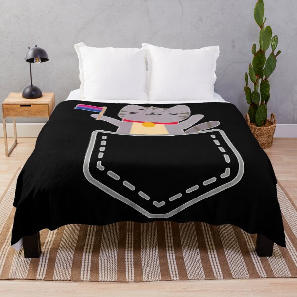 Aperçu de l'œuvre Drapeau de chat de poche Bisexual Pride créée et vendue par hamrabae.