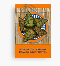 Lienzo Happy Dragon Boat Festival, Zongzi en la placa