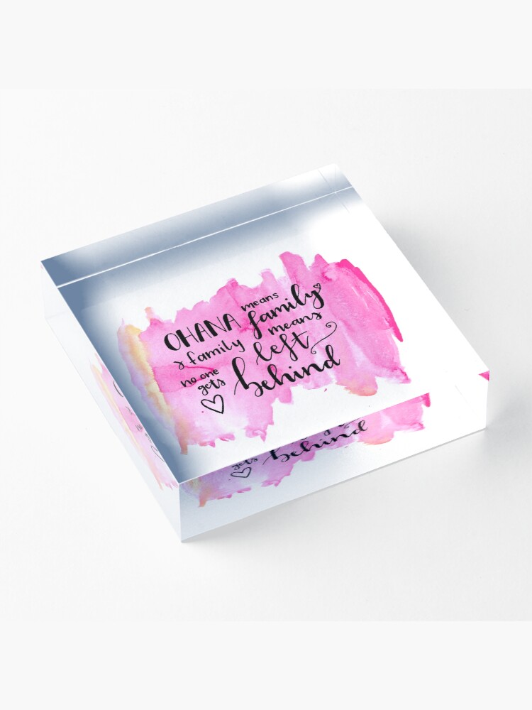 Alternate view of Ohana means family watercolour alternative Acrylic Block