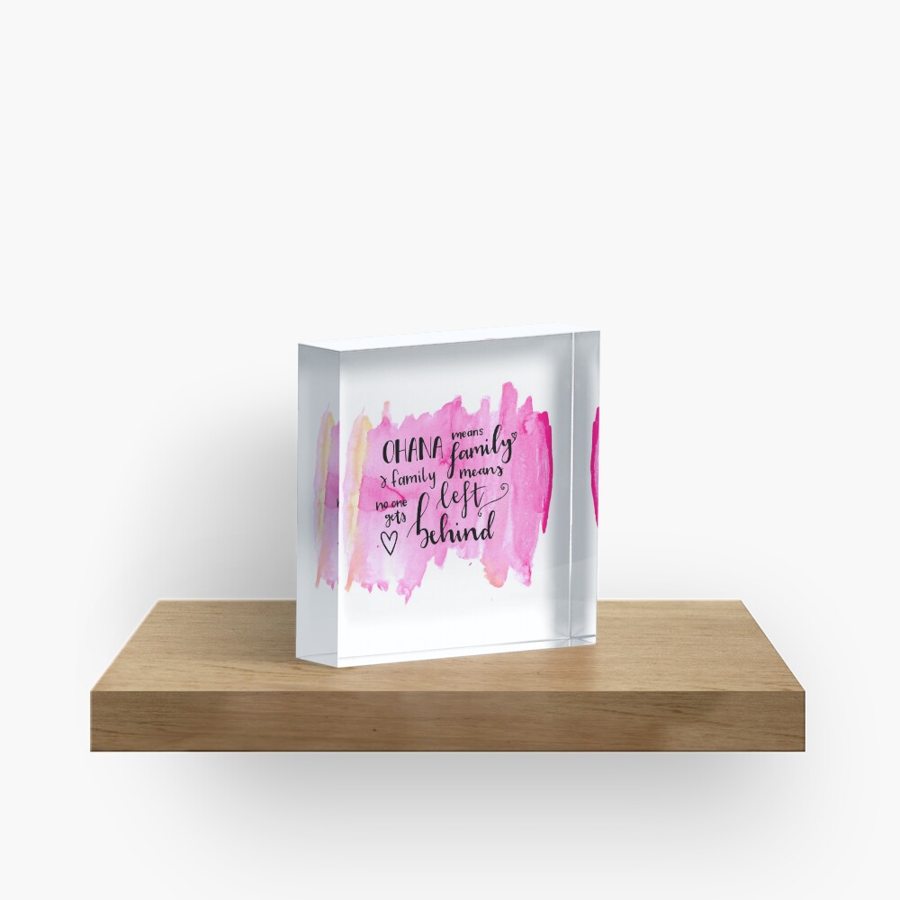 Ohana means family watercolour alternative Acrylic Block