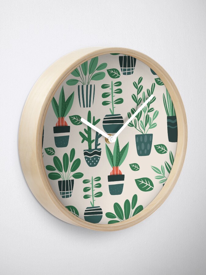 Alternate view of Potted Plants Clock