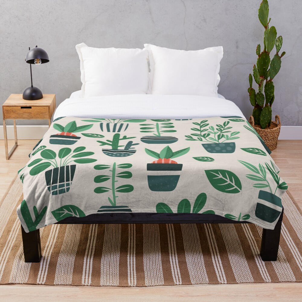 "Potted Plants" Throw Blanket for Sale by loveperiwinkle Redbubble