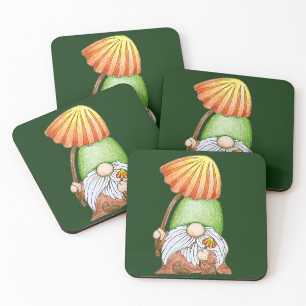Item preview, Gnome with pleated mushroom umbrella designed and sold by SarahCD13.