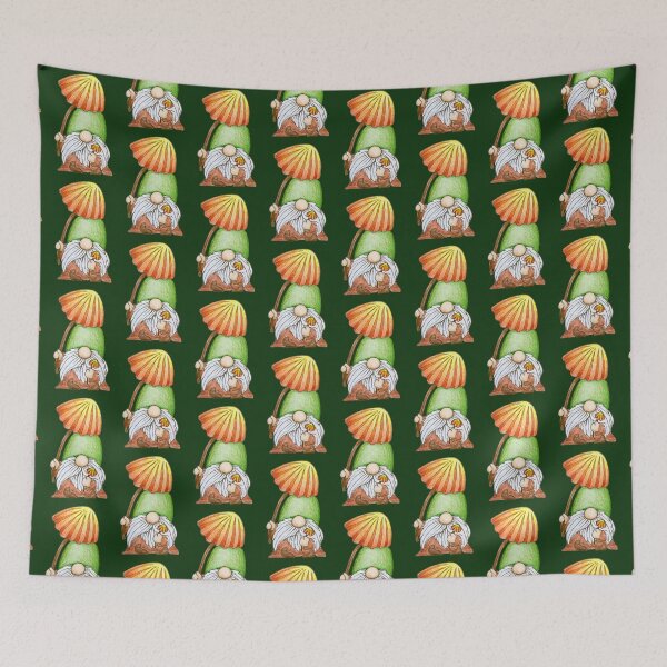Item preview, Gnome with pleated mushroom umbrella designed and sold by SarahCD13.