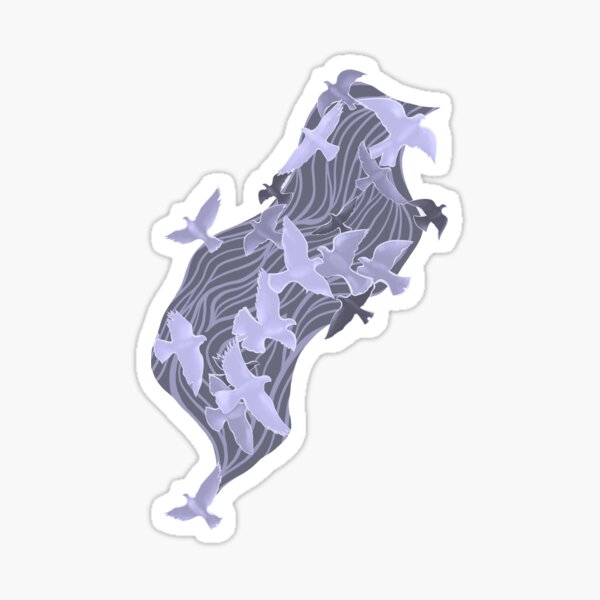 Bird and Waves Lavender Sticker