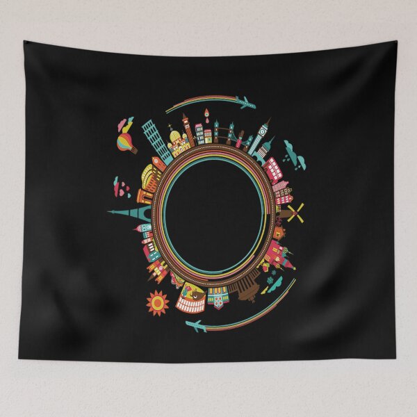 Item preview, Travel Tourism graphy Infographic, city,travel,Globalization, multicolored city illustration designed and sold by SIERRAGERALDINE.