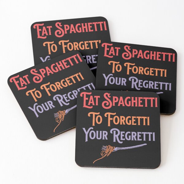 Item preview, Eat Spaghetti To Forgetti Your Regretti | Pasta Lovers | Pasta Celebration | Rainbow Text With Spaghetti On Fork designed and sold by campingforge.