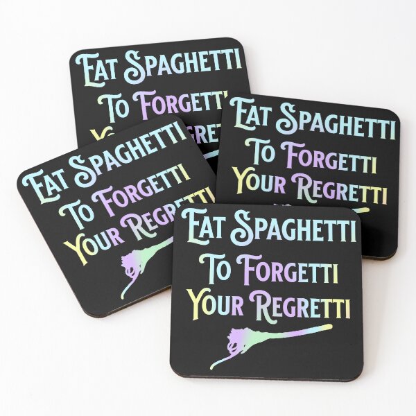 Item preview, Eat Spaghetti To Forgetti Your Regretti | Pasta Lovers | Pasta Celebration | Pastel Rainbow Pattern With Spaghetti On Fork designed and sold by campingforge.