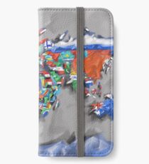 Weltkartenflaggen 3 iPhone Flip-Case/Hülle/Klebefolie