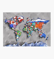 world map flags 3 Photographic Print
