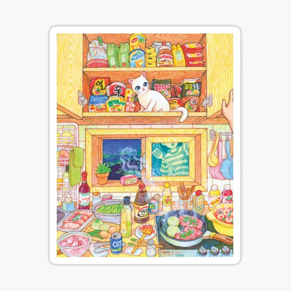 Item preview, Cooking and Cat designed and sold by rowonart.