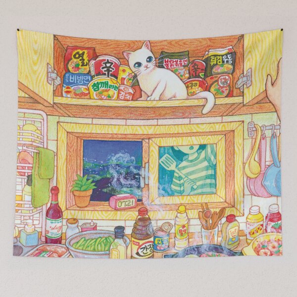 Item preview, Cooking and Cat designed and sold by rowonart.