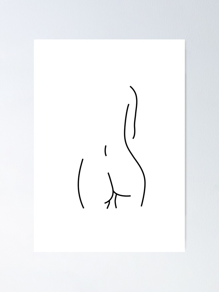 Line Art Nude Drawing Boobies Butt Bum Body Funny Bathroom Home Poster  Decor Art