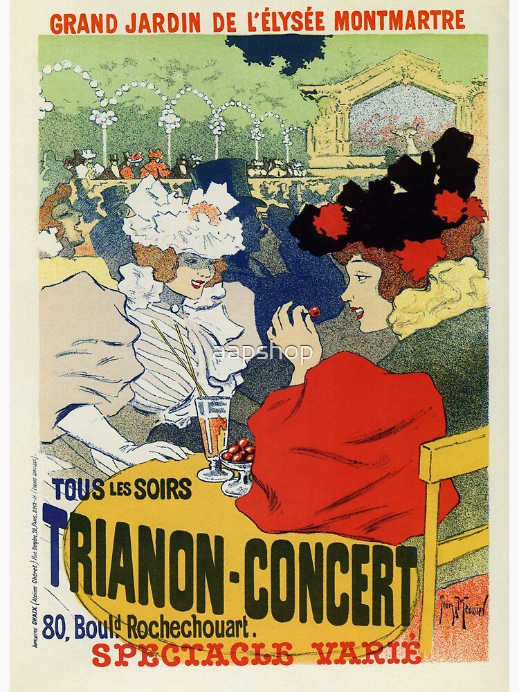 Vintage Paris garden Trianon Montmartre concert ad 