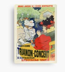 Vintage Paris Garten Trianon Montmartre Konzertanzeige Metalldruck