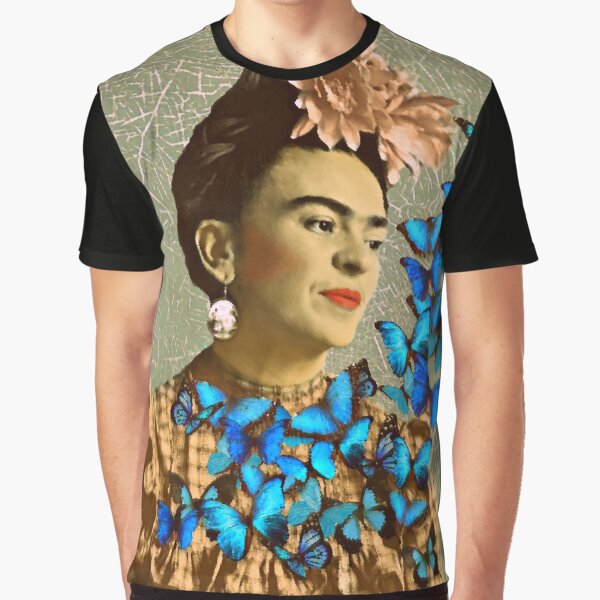 Item preview, Frida Kahlo with Blue Butterflies Painting designed and sold by FridaArtGallery.