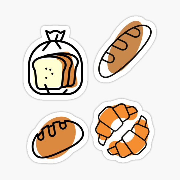 Bread sticker Pack of 4 Sticker