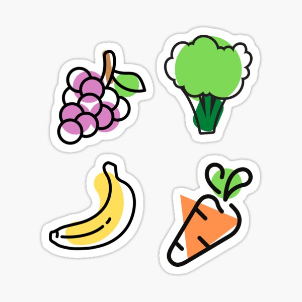 Fruit and Veggie Stickers, Bandana Sticker