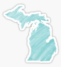 Blue Painted Michigan Sticker