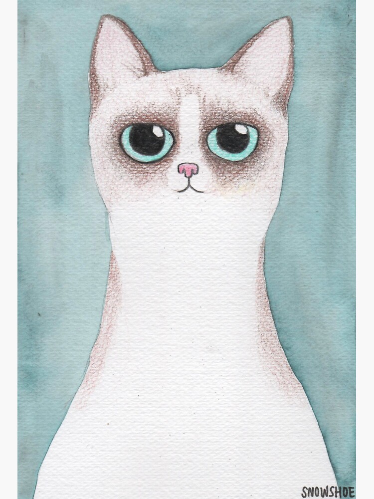 "Snowshoe cat cartoon drawing" Sticker for Sale by kitchenkit Redbubble