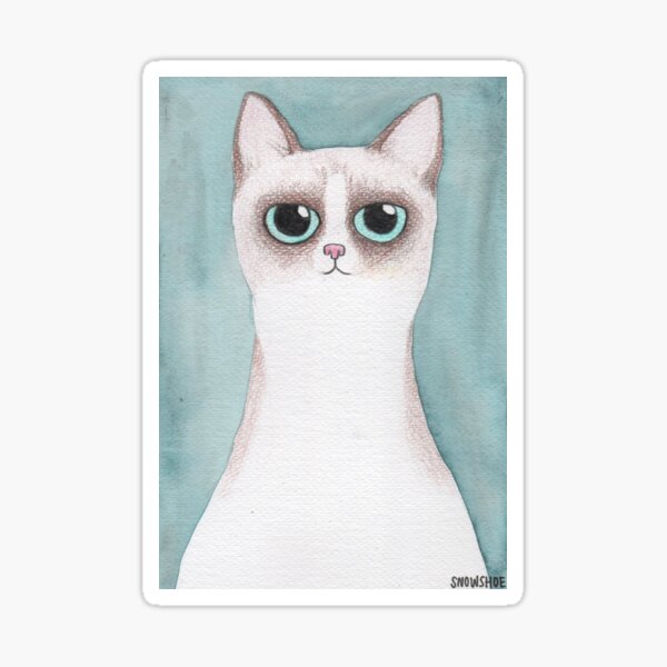 "Snowshoe cat cartoon drawing" Sticker for Sale by kitchenkit Redbubble