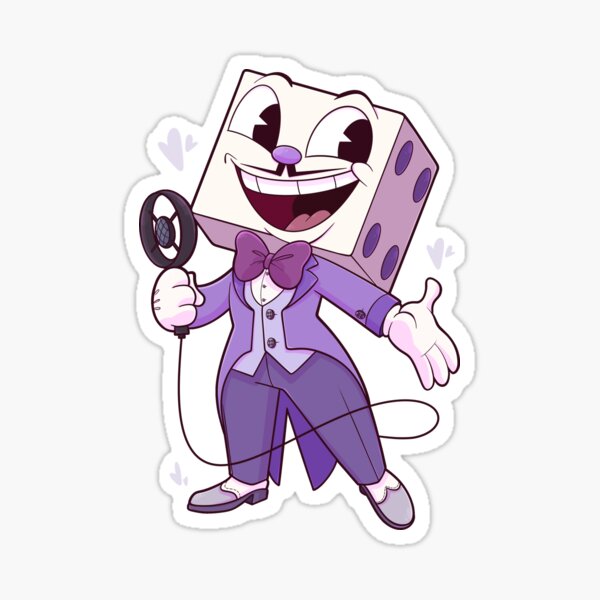 Bullseye King Dice Sticker - Bullseye King Dice The Cuphead Show