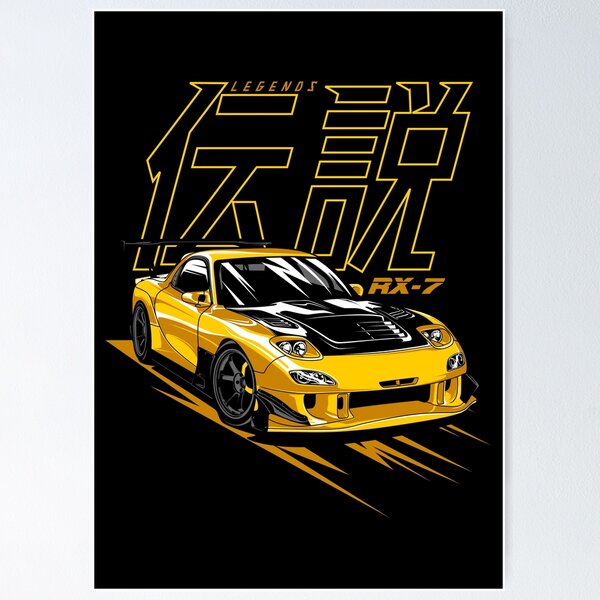Item preview, Yellow Legends Sports Car RE Amemiya RX7 Racing Drift Tuned designed and sold by halleinstyle.