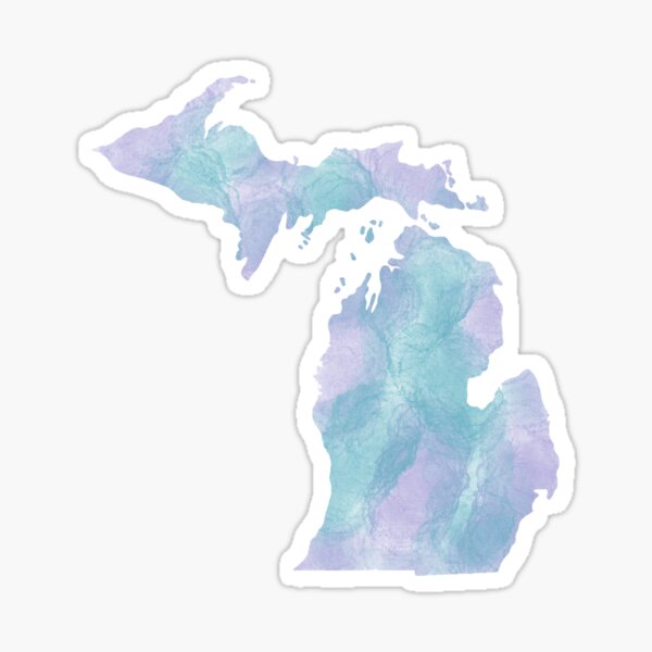 Blue Purple Painted Michigan Sticker