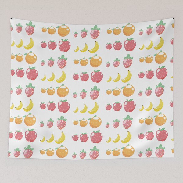 Item preview, Mixed Fruit | Kawaii Fruit Salad | Strawberry Banana Orange Apple Cute Fruits | Food Handdrawn Artwork designed and sold by KarliMakesStuff.