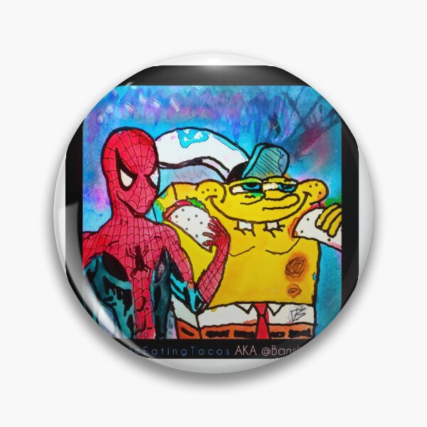 Item preview, Spidey & SpongeBob Eating Tacos designed and sold by BansheeMilk.