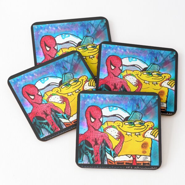 Item preview, Spidey & SpongeBob Eating Tacos designed and sold by BansheeMilk.