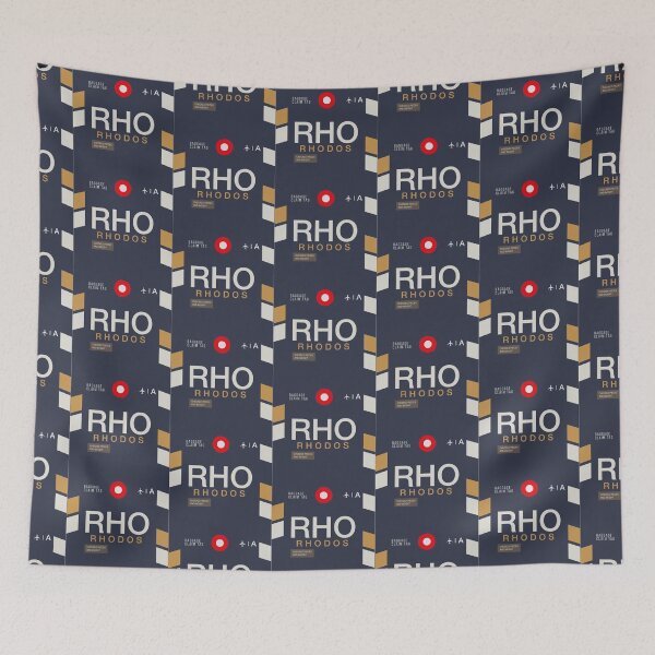 Aperçu de l'œuvre Rhodes RHO - Étiquette de bagage Aéroport Rhodes Coussin créée et vendue par Cockpitstore.