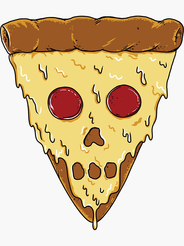 Pizza Skull Sticker By Coffeeman Redbubble