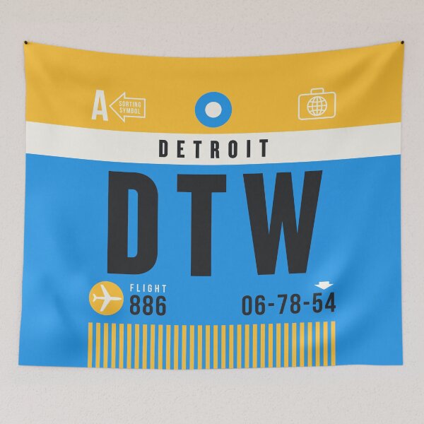 Item preview, Luggage Tag A - DTW Detroit USA designed and sold by VoodooCircus.