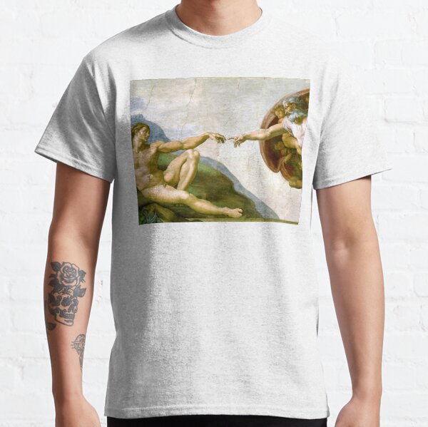 The Creation of Adam Painting by Michelangelo Sistine Chapel Classic T-Shirt