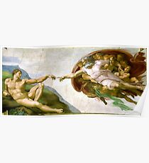 The Creation of Adam Painting by Michelangelo Sistine Chapel Poster