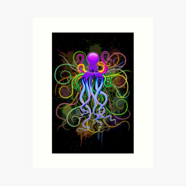 Octopus Psychedelic Luminescence Art Print