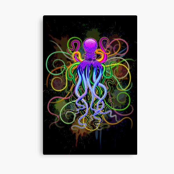 Octopus Psychedelic Luminescence Canvas Print