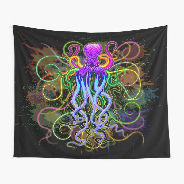 Octopus Psychedelic Luminescence Tapestry