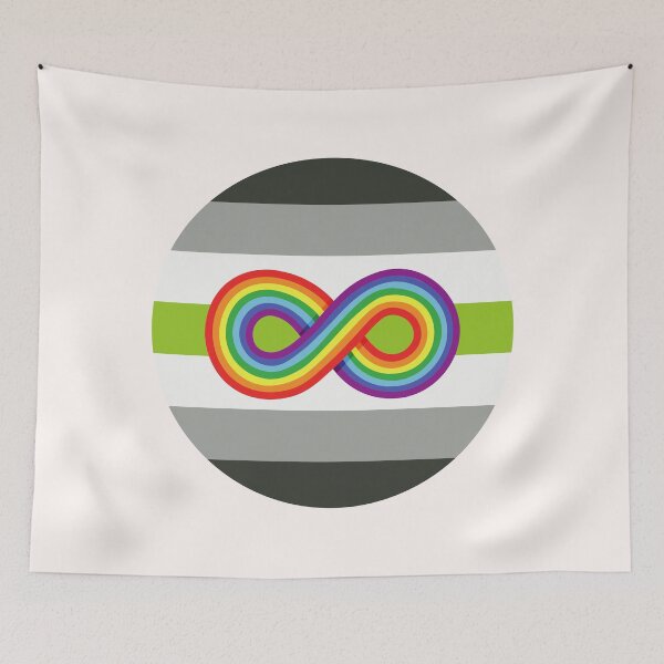 Item preview, Neurodivergent and Agender | Neurodiversity Symbol and Agender Flag  designed and sold by seraphmars.