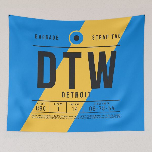 Item preview, Luggage Tag E - DTW Detroit USA designed and sold by VoodooCircus.