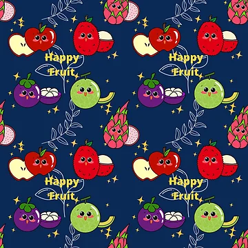 Artwork thumbnail, Hello fruit pattern by marunstudio