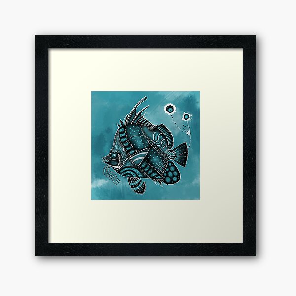 Fisch Illustration Gerahmter Kunstdruck