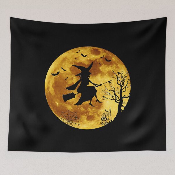 Item preview, Halloween Flying Witch Full Moon Bats designed and sold by MalloWilli.