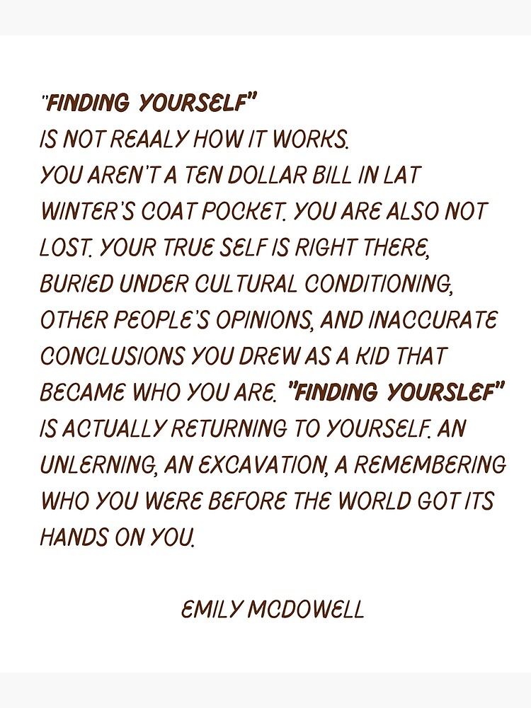 Fnding Yourslef Poem - Emily McDowell  Greeting Card for Sale by grace-gn
